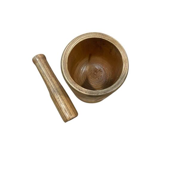 Culinary Corner Wood Mortar & Pestle Grinder Spice Herb Garlic Crusher Grinding - Picture 5 of 8